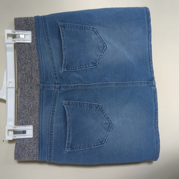 Vanilla Star Girls Blue Jean Drawstring Skorts with Sparkle Waistband Size 12 - Picture 2 of 5
